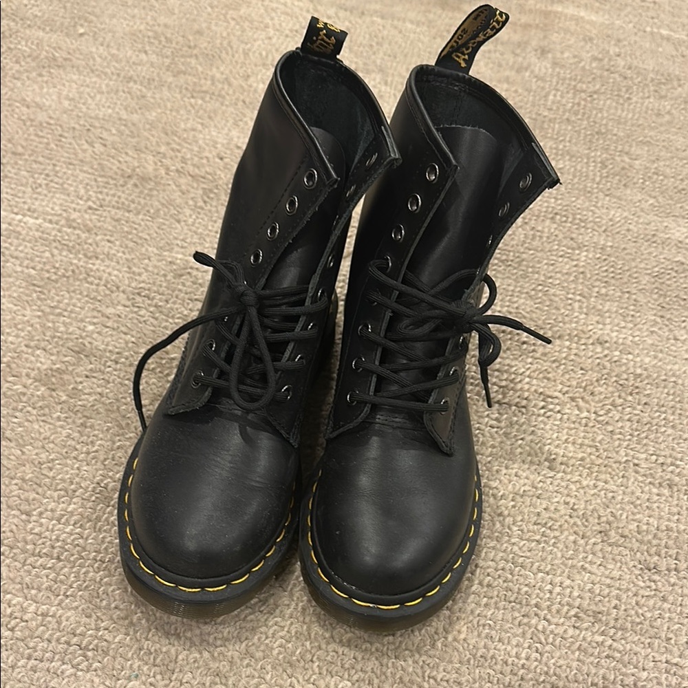 Dr. Martens Black Combat Moto Boots 8-Eye Design